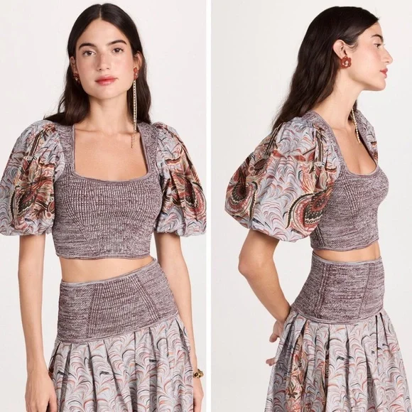 Ulla Johnson Iva puff sleeve crop Top - Picture 7 of 8